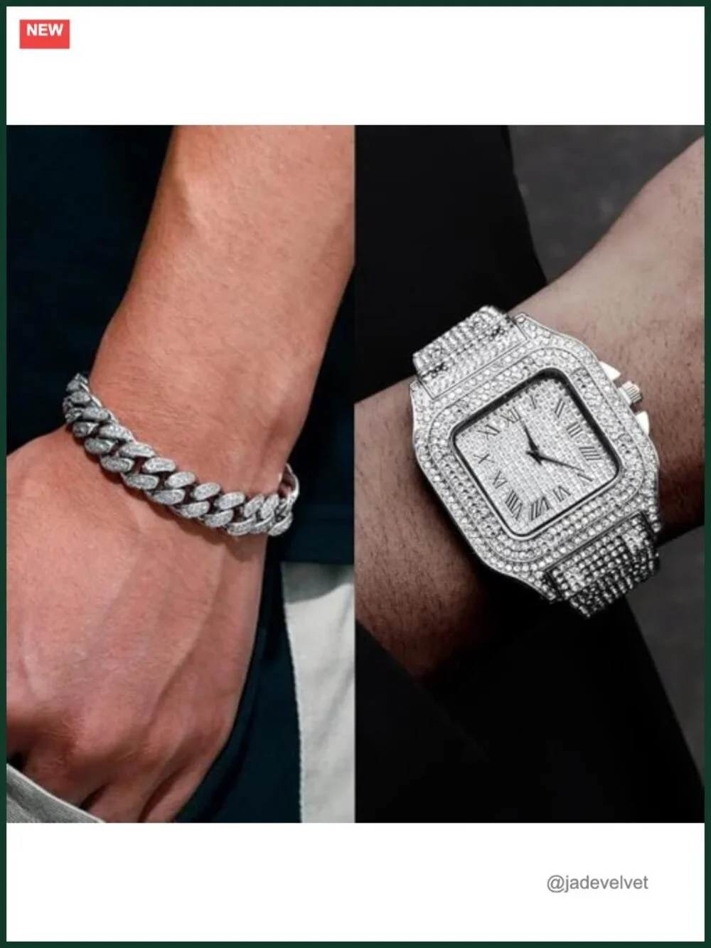 Iced Out Watch CZ Gold Plated Quartz Bracelet Watch 40mm Roman Numerals